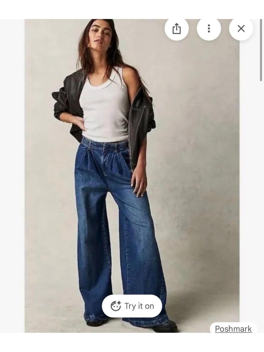 168. Free People Equinox Denim Trousers